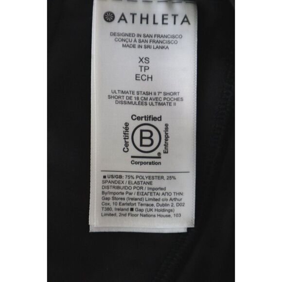 Athleta 987266-00 Women's Sz XS Black Salutation Stash High Rise 7" Shorts - Picture 7 of 14